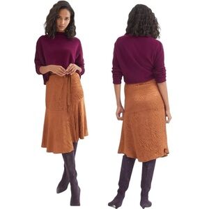 Maeve Tamra Jacquard Midi Skirt Animal Print Career Wear Size 10